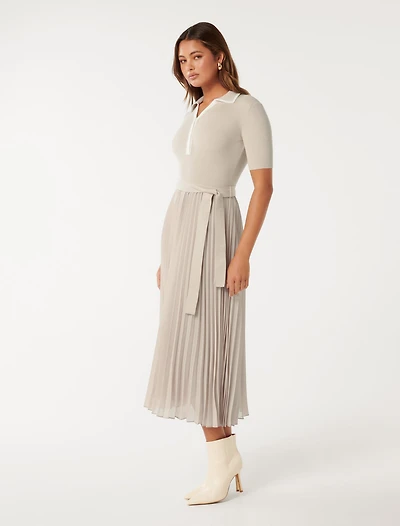 Melody S/S Polo Collar Knit Dress