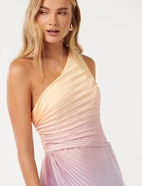 Paula Pleated One Shoulder Maxi