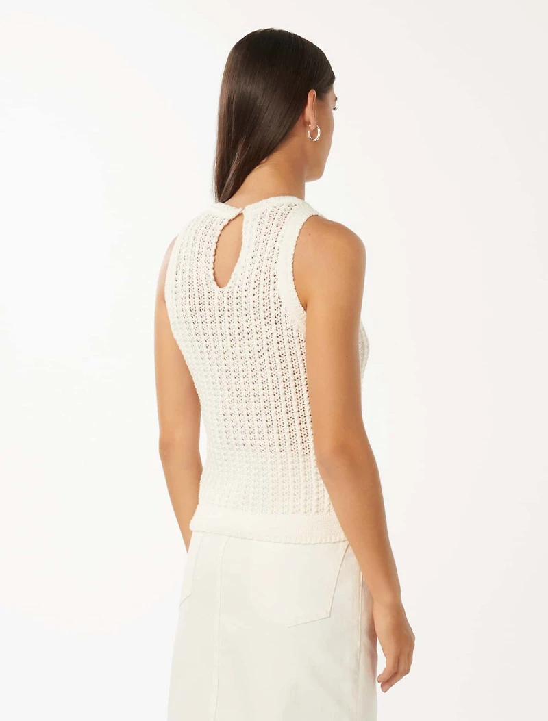Bailee Crochet Racer Top
