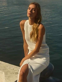 Bailee Crochet Racer Top