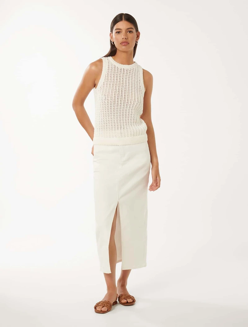 Bailee Crochet Racer Top