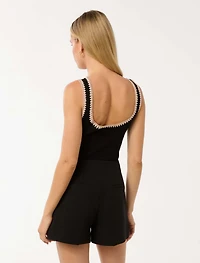 Sofia Crochet Trim Knit Tank Top