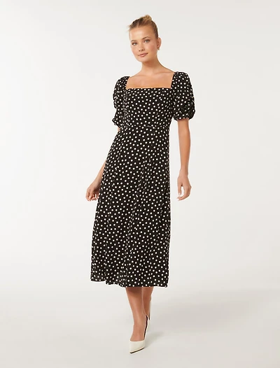 Hailee Puff Sleeve Midi