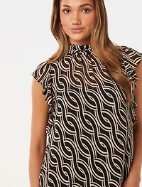 Rayne Petite High-Neck Blouse