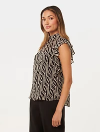 Rayne Petite High-Neck Blouse