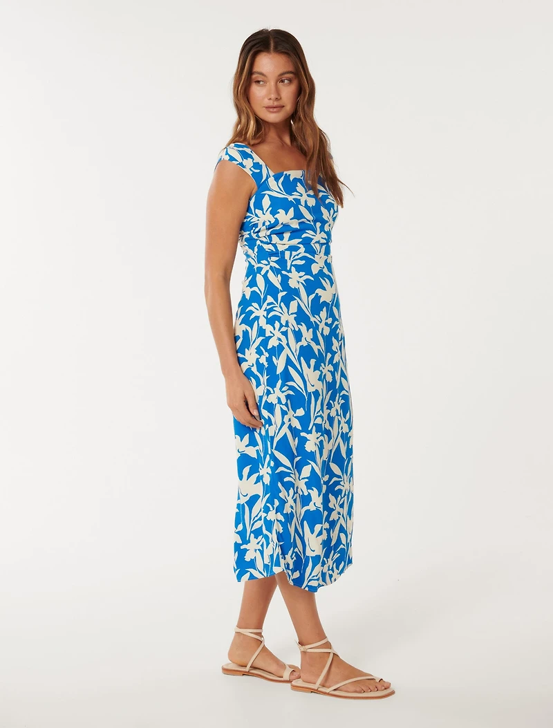 Luella Ruched Waist Midi