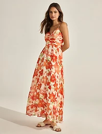 Jolie Strappy Ruched Bodice Maxi