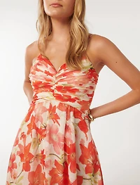 Jolie Strappy Ruched Bodice Maxi