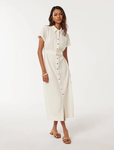 Briley Petite Textured Shirt Dress