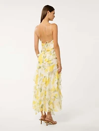 Belle One Shoulder Ruffle Gown