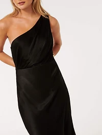 Emily One Shoulder Satin Maxi