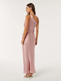 Emily One Shoulder Satin Maxi