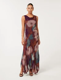 Sage Sleeveless Hanky Hem Maxi Dress