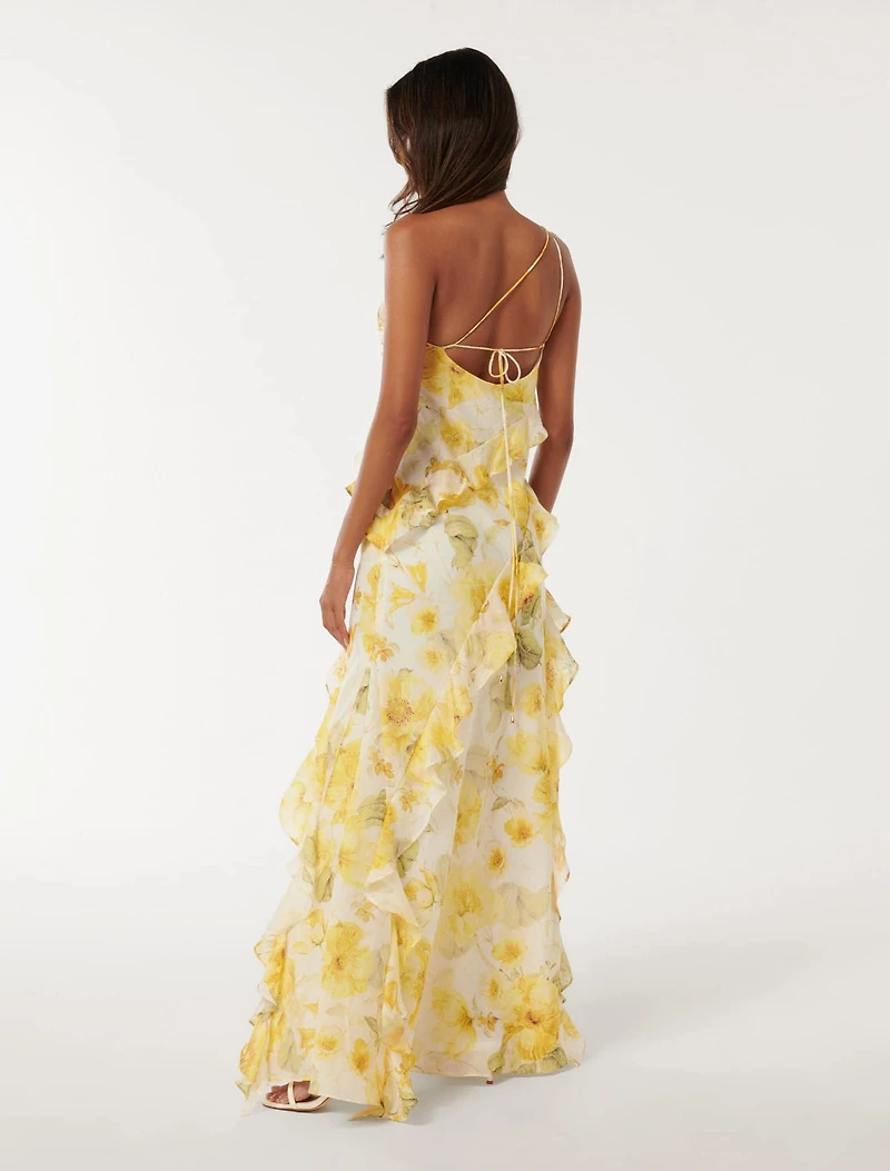 Belle Petite One Shoulder Gown
