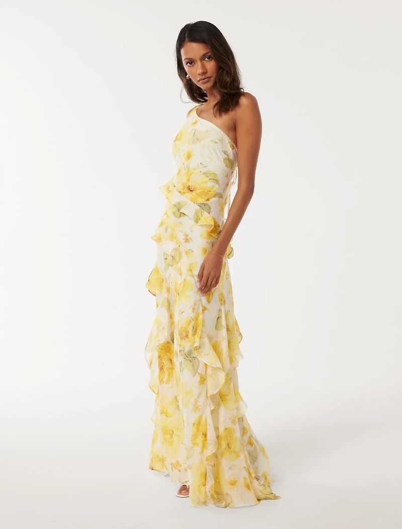 Belle Petite One Shoulder Gown
