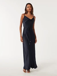 Lucy Petite Satin Cowl Maxi