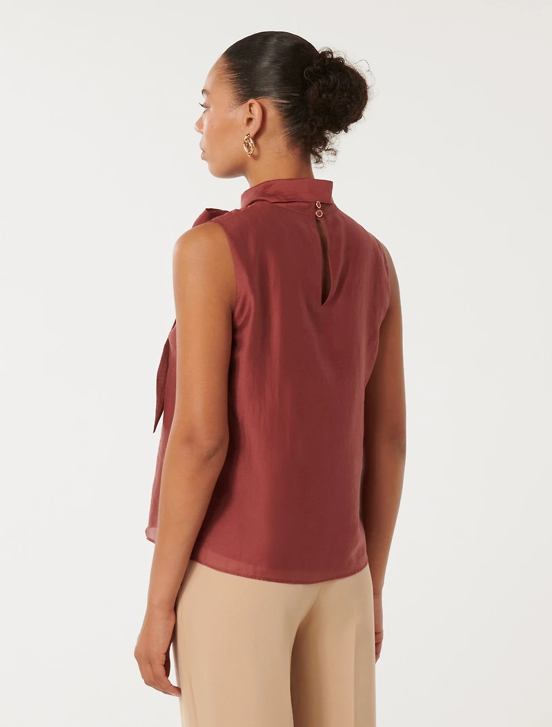 Jane Tie Neck Sleeveless Top
