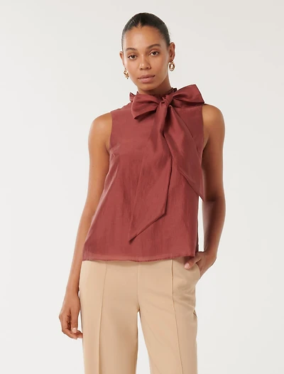 Jane Neck-Tie Sleeveless Top