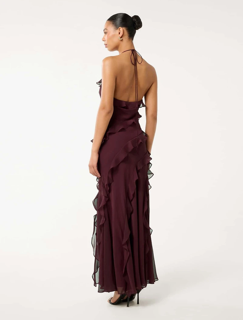 Kimberley Low Back Ruffled Maxi