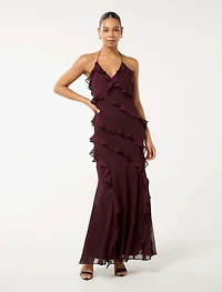 Kimberley Low Back Ruffled Maxi