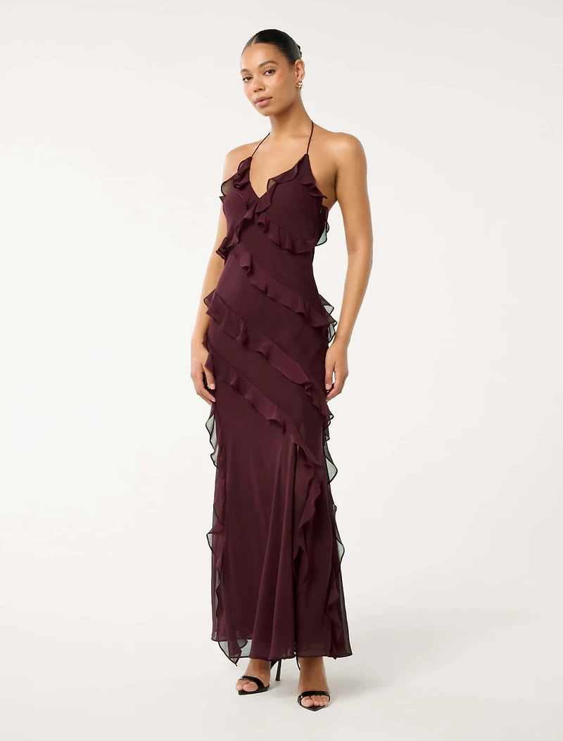 Kimberley Low Back Ruffled Maxi
