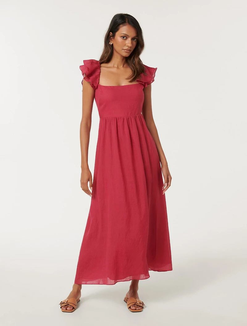 Darla Petite Flutter Sleeve Midi