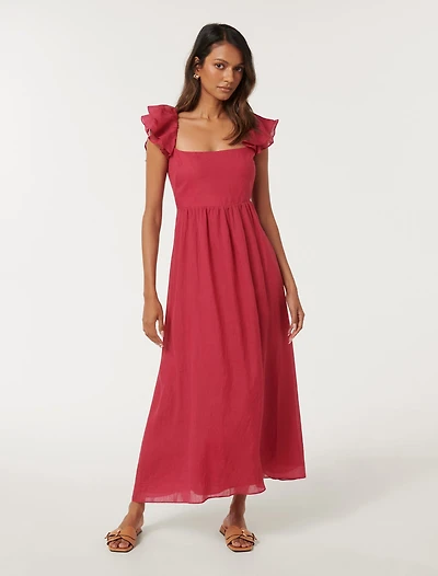 Darla Petite Flutter Sleeve Midi