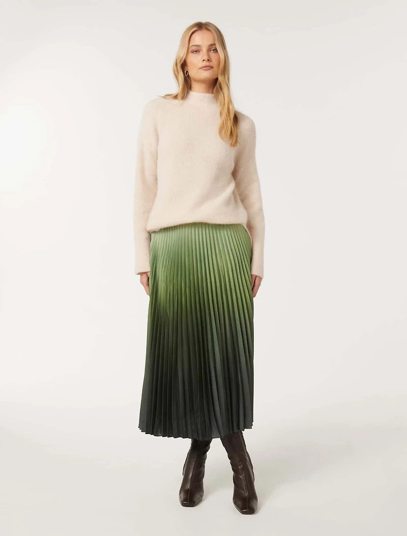Evangeline Satin Pleated Maxi