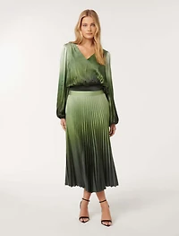 Evangeline Satin Pleated Maxi