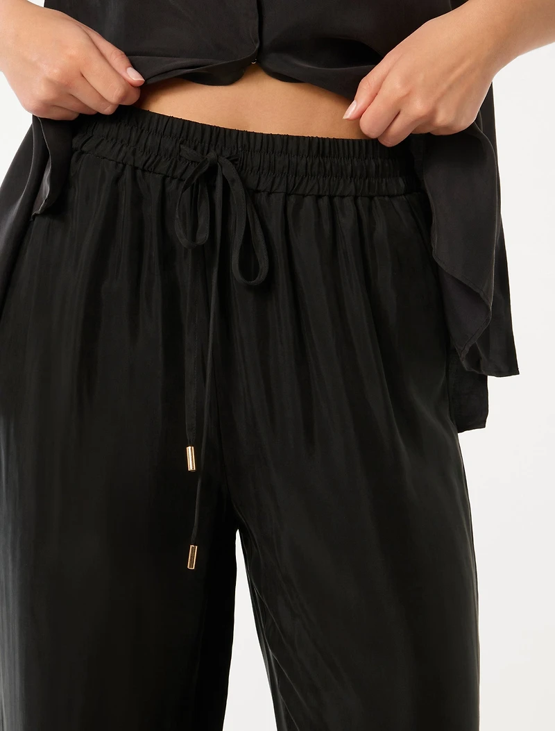Emma Cupro Wide Leg Pant