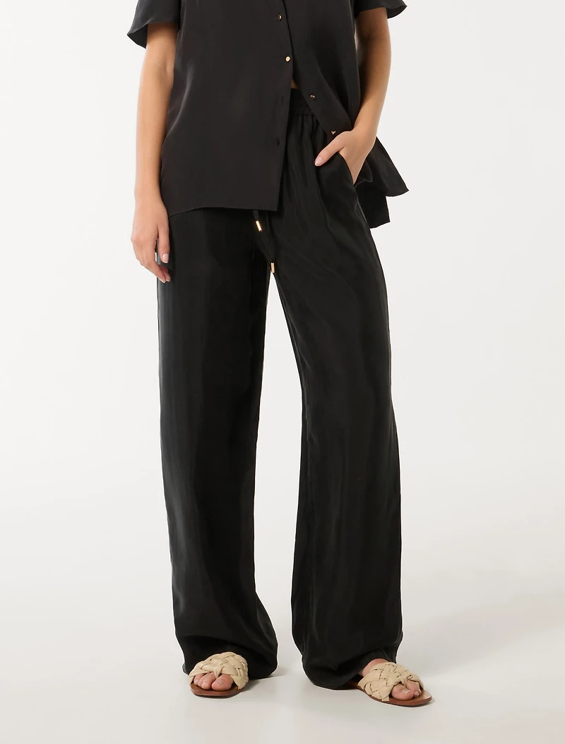 Emma Cupro Wide Leg Pant
