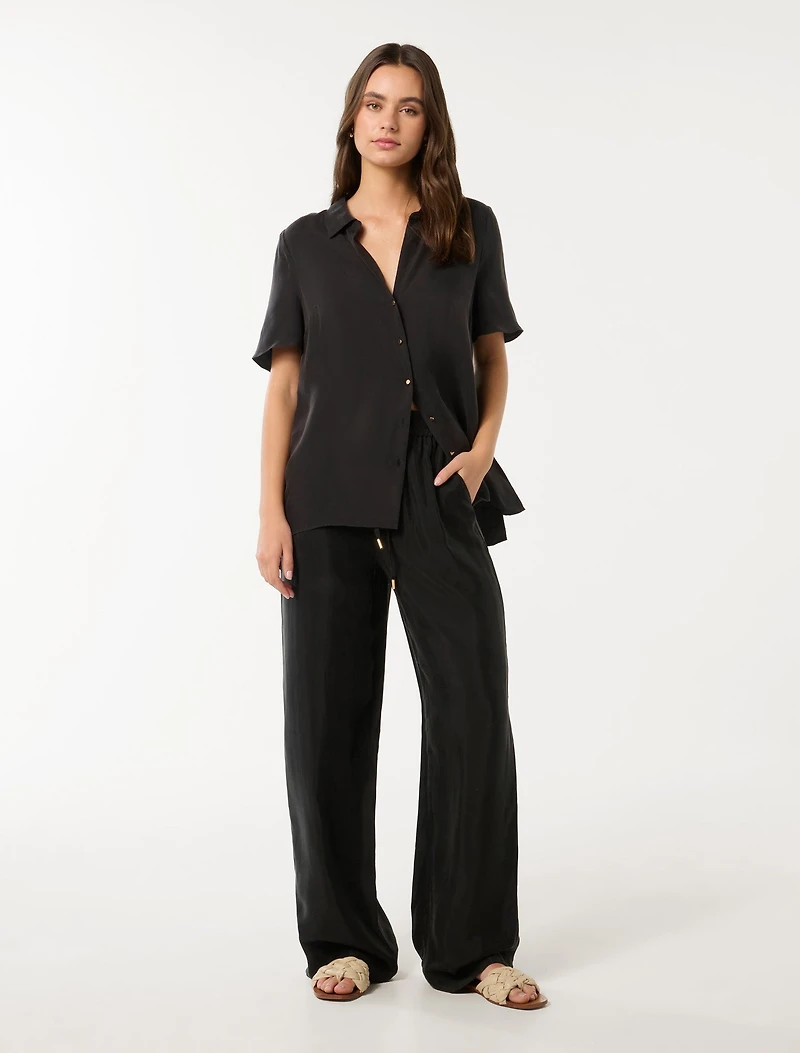 Emma Cupro Wide Leg Pant