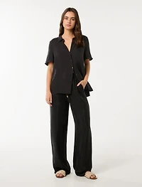 Emma Cupro Wide Leg Pant