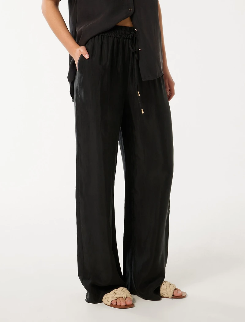 Emma Cupro Wide Leg Pant