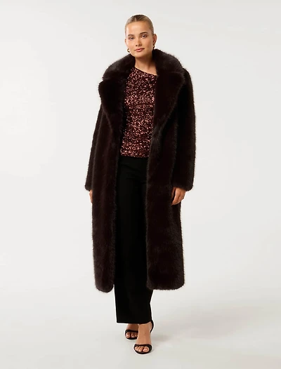 Hunter Maxi Faux Fur Coat