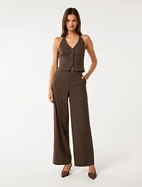 Tyla Button Tab Wide Leg Pants