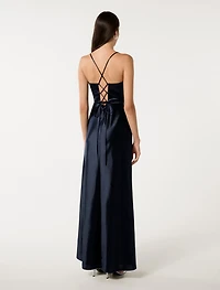 Luna Corset Satin Maxi Dress