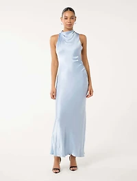 Michelle Open Back Satin Maxi