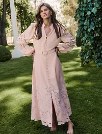 Ebony Embroidered Midi Dress