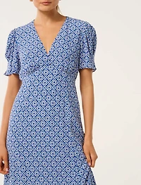 Saffron Printed Midi Sun Dress