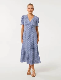 Saffron Printed Midi Sun Dress