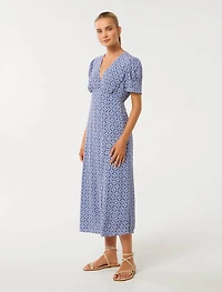 Saffron Printed Midi Sun Dress