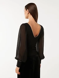 Olivia Embellished Trim Top