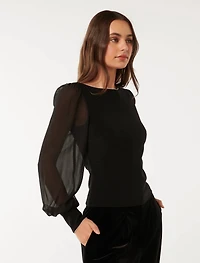 Olivia Embellished Trim Top