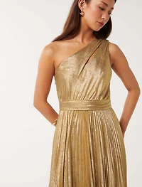 Jayla Metallic One Shoulder Maxi Dress