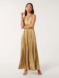 Jayla Metallic One Shoulder Maxi Dress