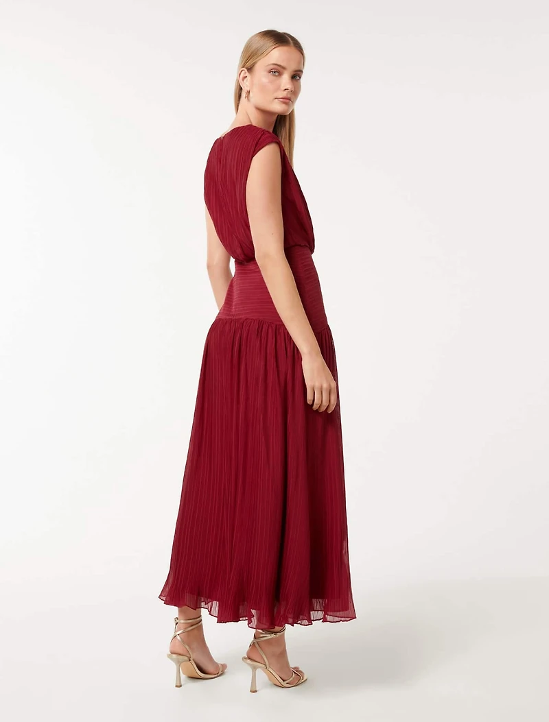 Lila Crinkle Maxi Dress
