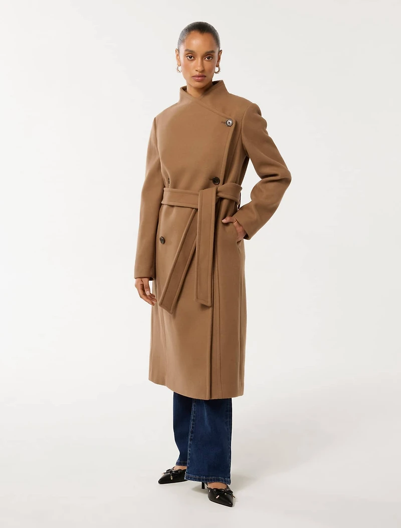 Ari Petite Funnel Neck Coat