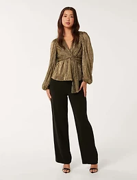 Cassidy Metallic Plisse Top