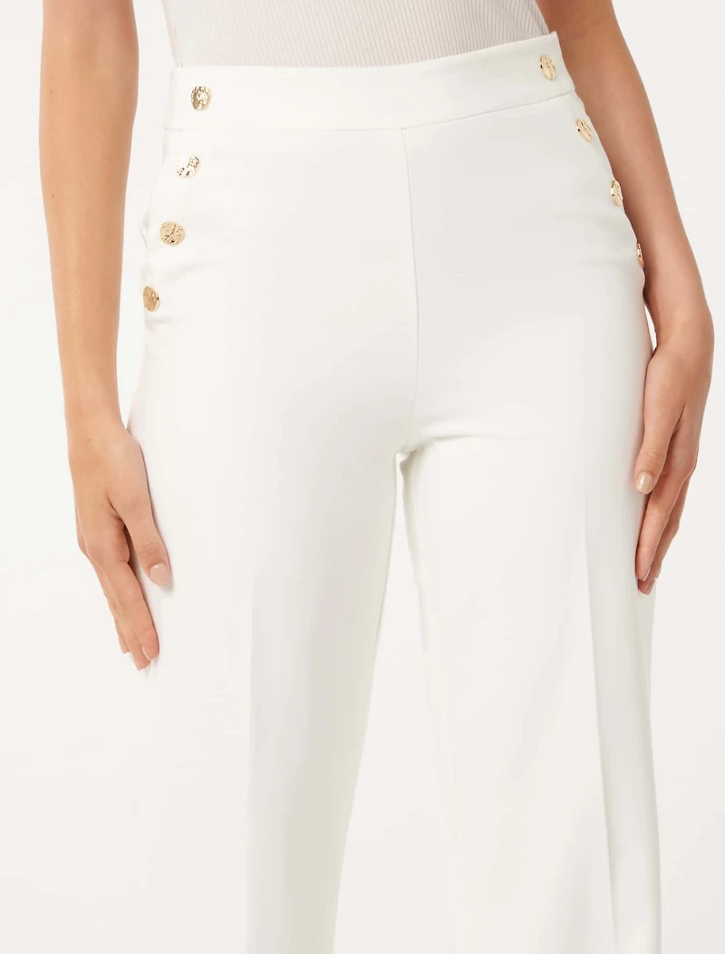 Kehlani Button Wide Leg Pant
